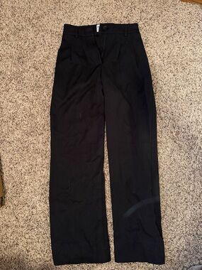 Princess Polly Black High-Waist Wide Leg Trousers